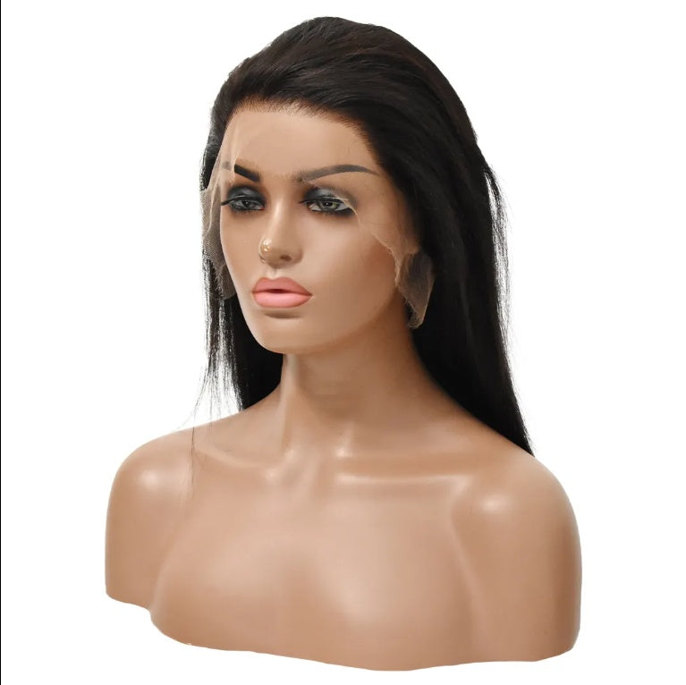 Hot Trend Raw Cuticle Aligned Straight Lace Black Female Front Wig Thin Invisible HD Lace Human Hair