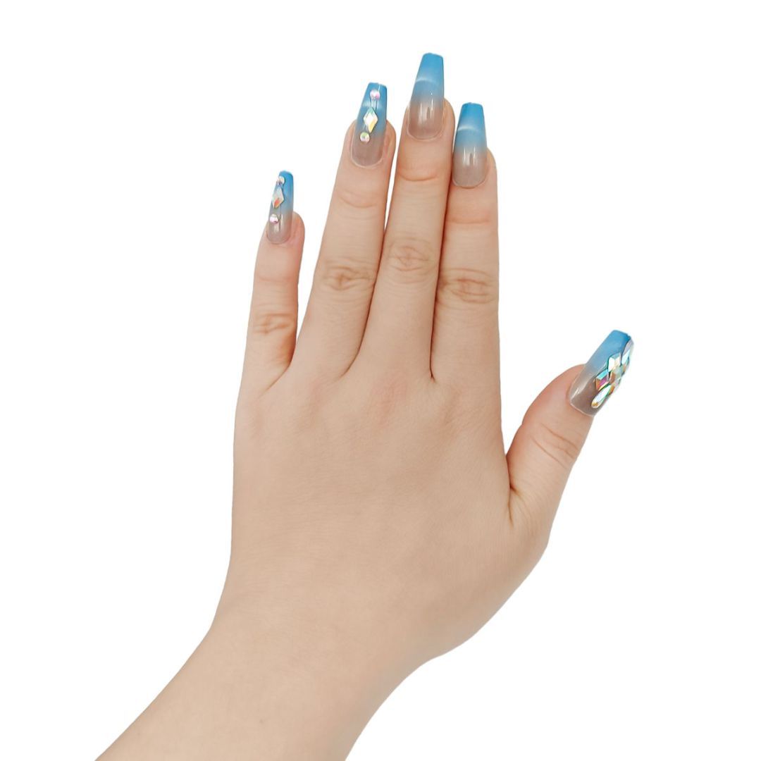 Set With Diamonds, Blue, Nail Plates, Blue