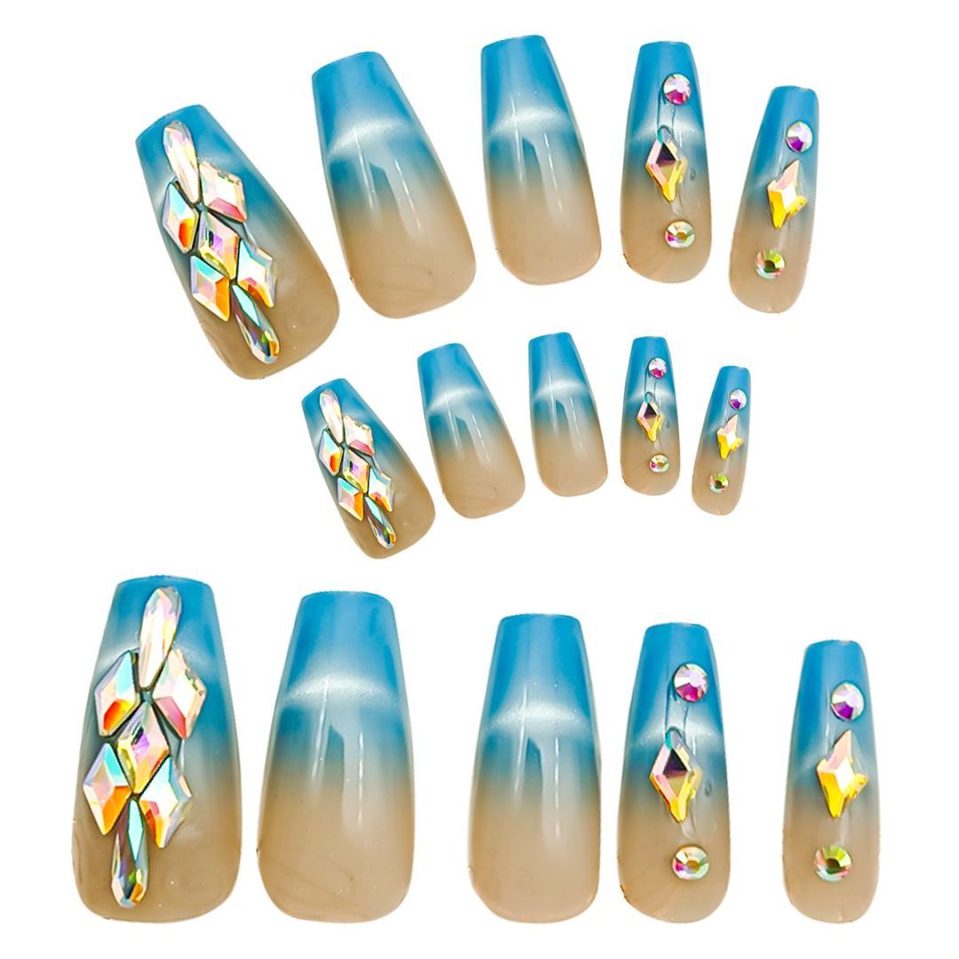 Set With Diamonds, Blue, Nail Plates, Blue
