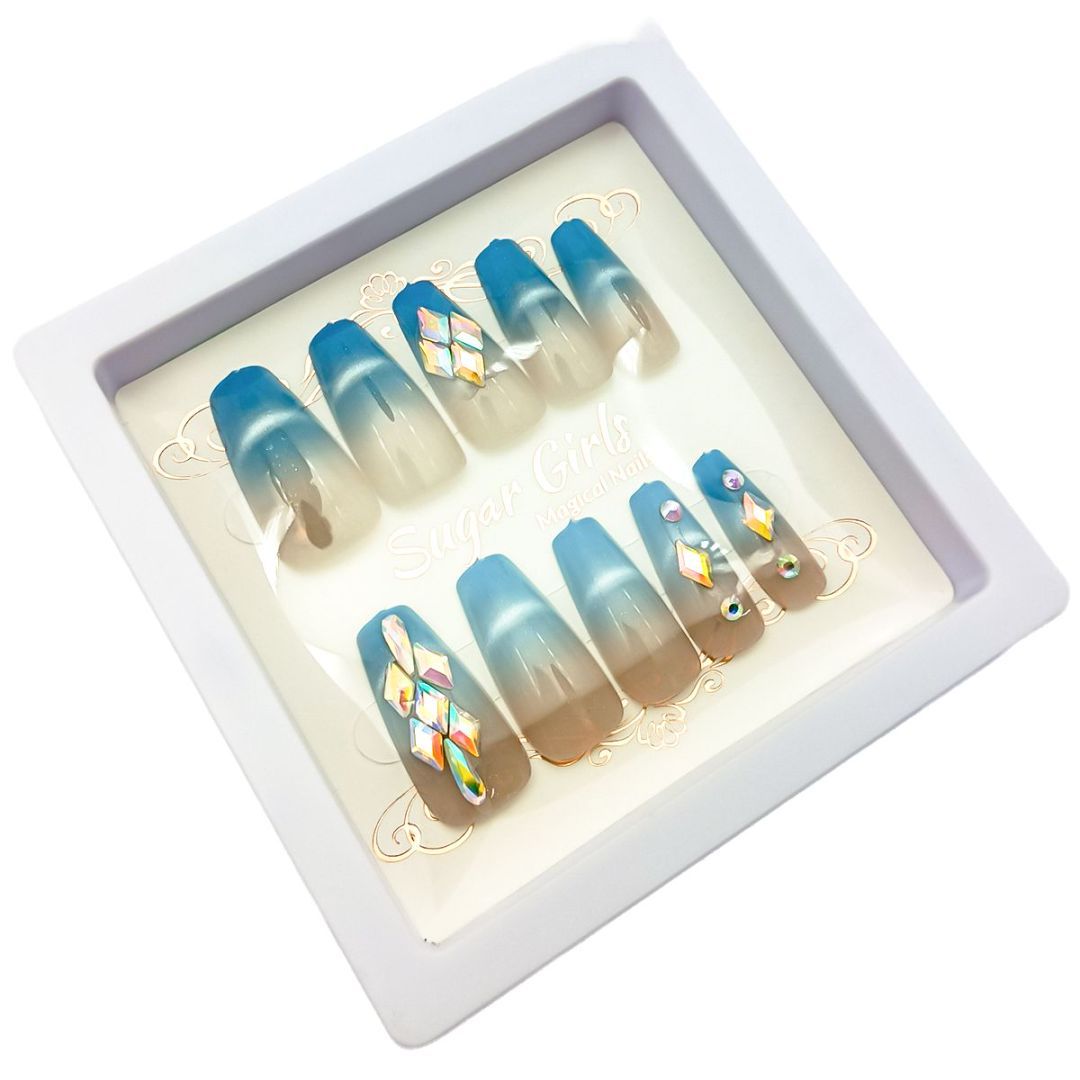 Set With Diamonds, Blue, Nail Plates, Blue