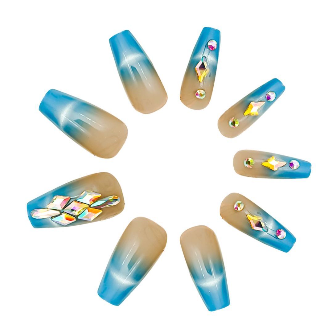 Set With Diamonds, Blue, Nail Plates, Blue