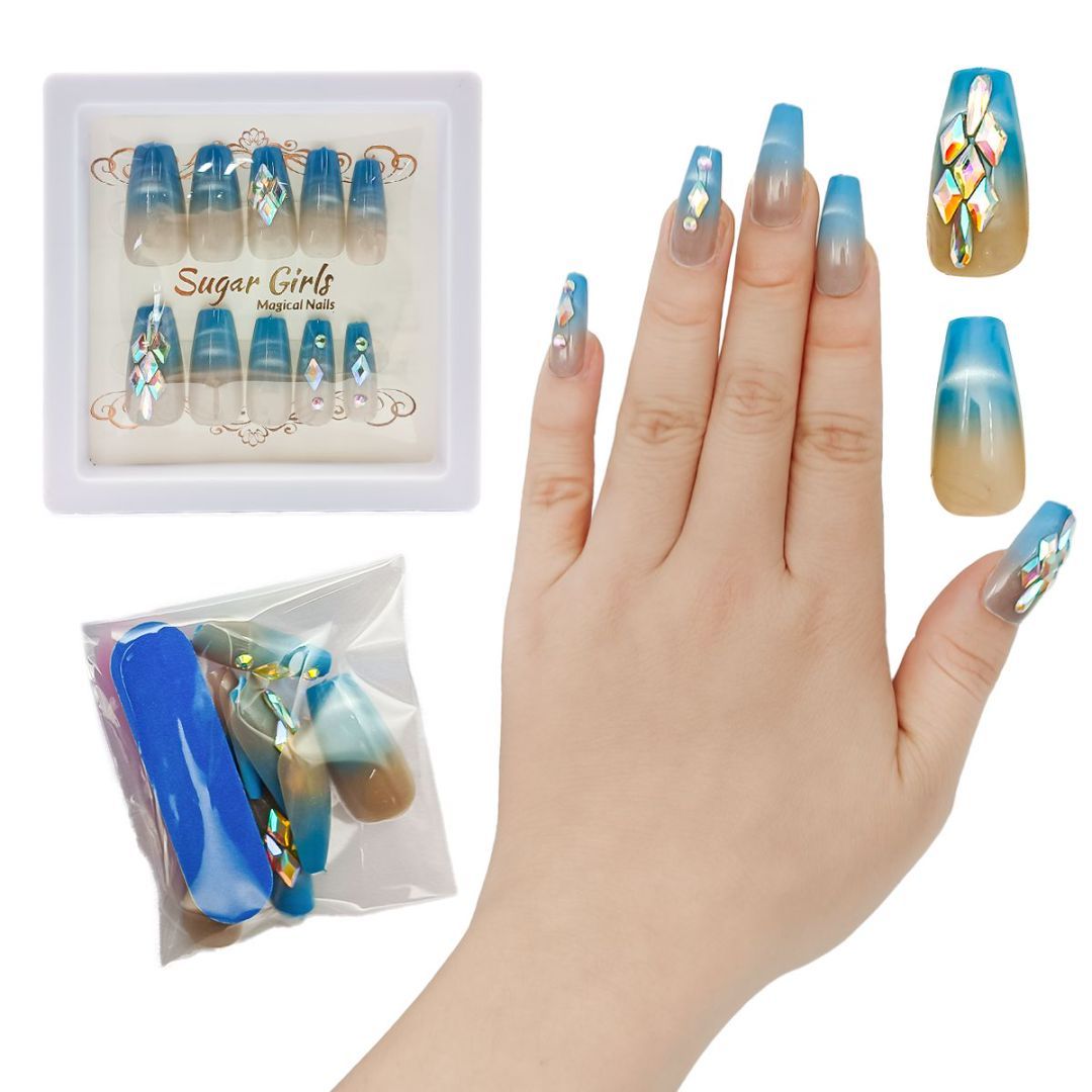 Set With Diamonds, Blue, Nail Plates, Blue