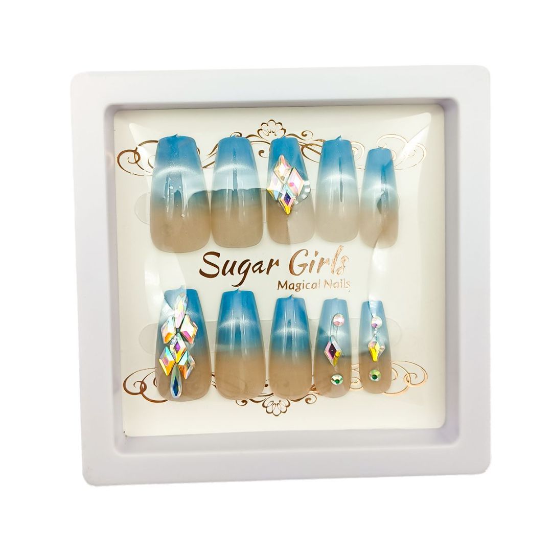 Set With Diamonds, Blue, Nail Plates, Blue