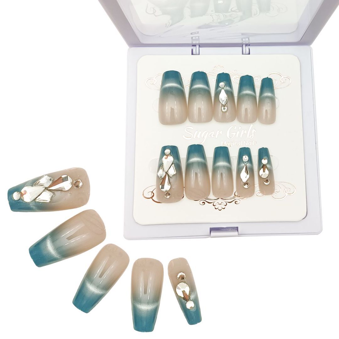 Diamond-set Nail Plates Grayish-blue