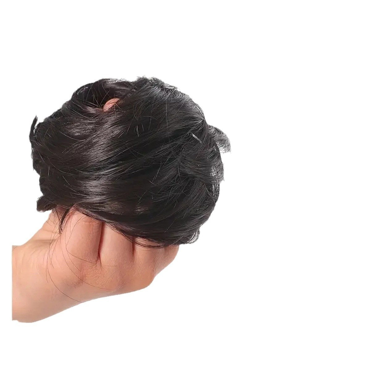 Female Hair Loop Simulation With Fluffy Wig And Rubber Band