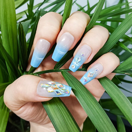 Set With Diamonds, Blue, Nail Plates, Blue