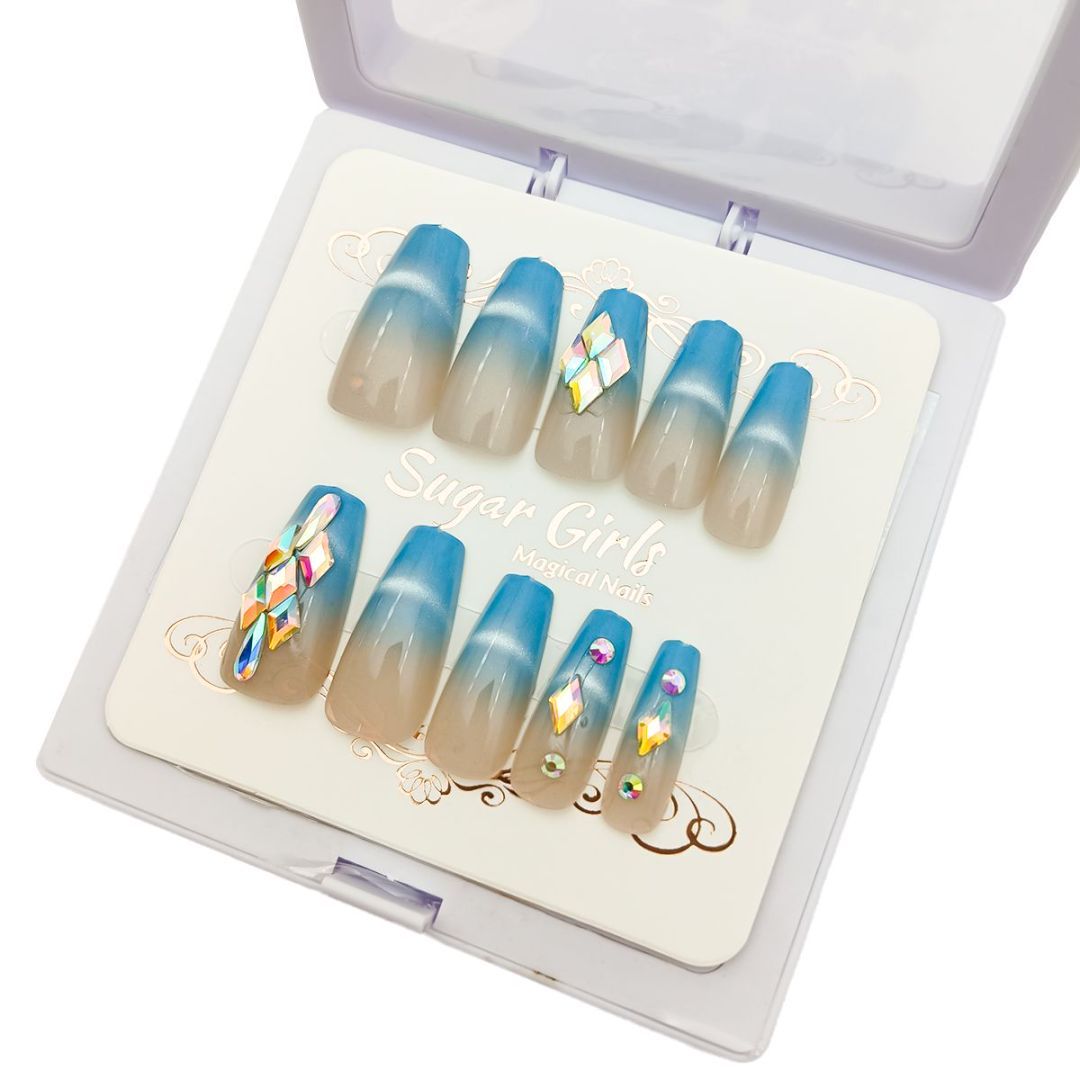 Set With Diamonds, Blue, Nail Plates, Blue