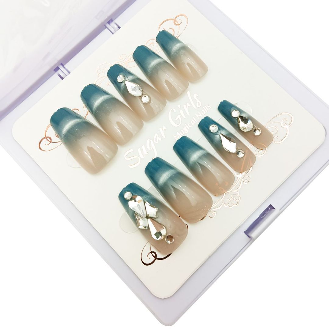 Diamond-set Nail Plates Grayish-blue