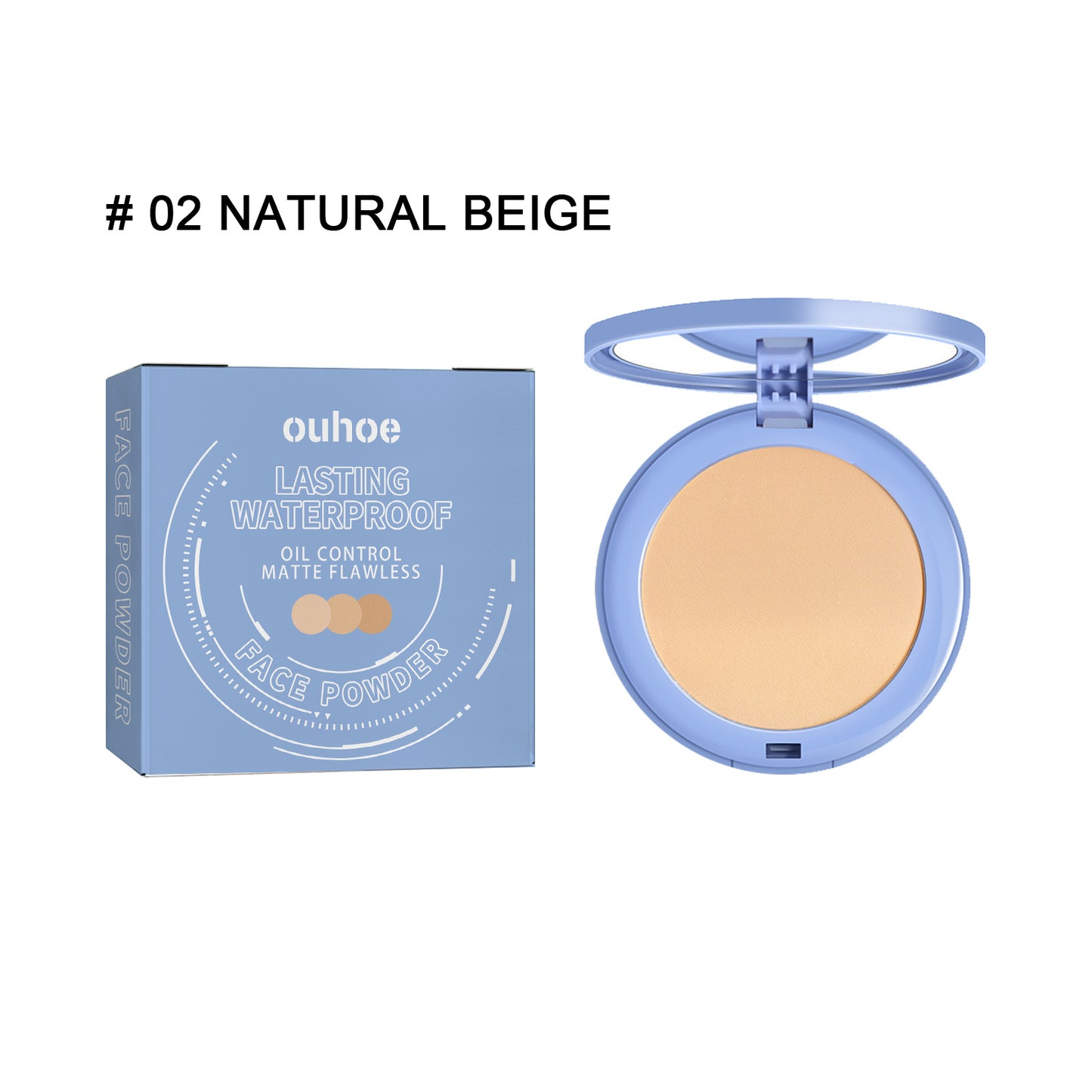 OUHOE Long-lasting Finishing Compact - Flawless, Long-wearing, Non-transferable, Easy To Touch-up, Natural, Lightweight, And Breathable Setting Powder