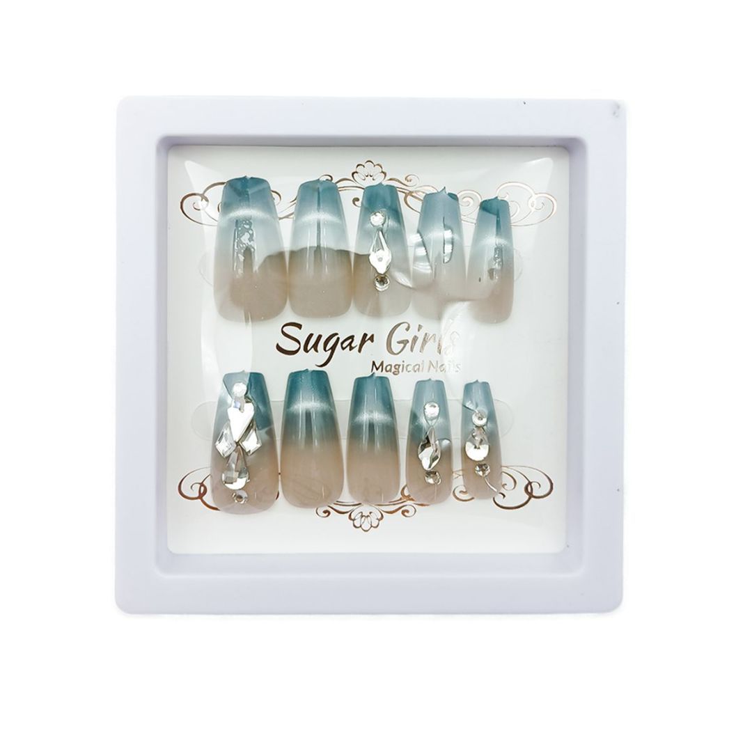 Diamond-set Nail Plates Grayish-blue