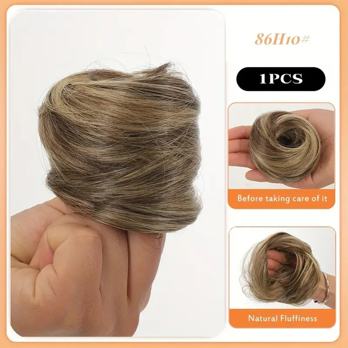 Female Hair Loop Simulation With Fluffy Wig And Rubber Band