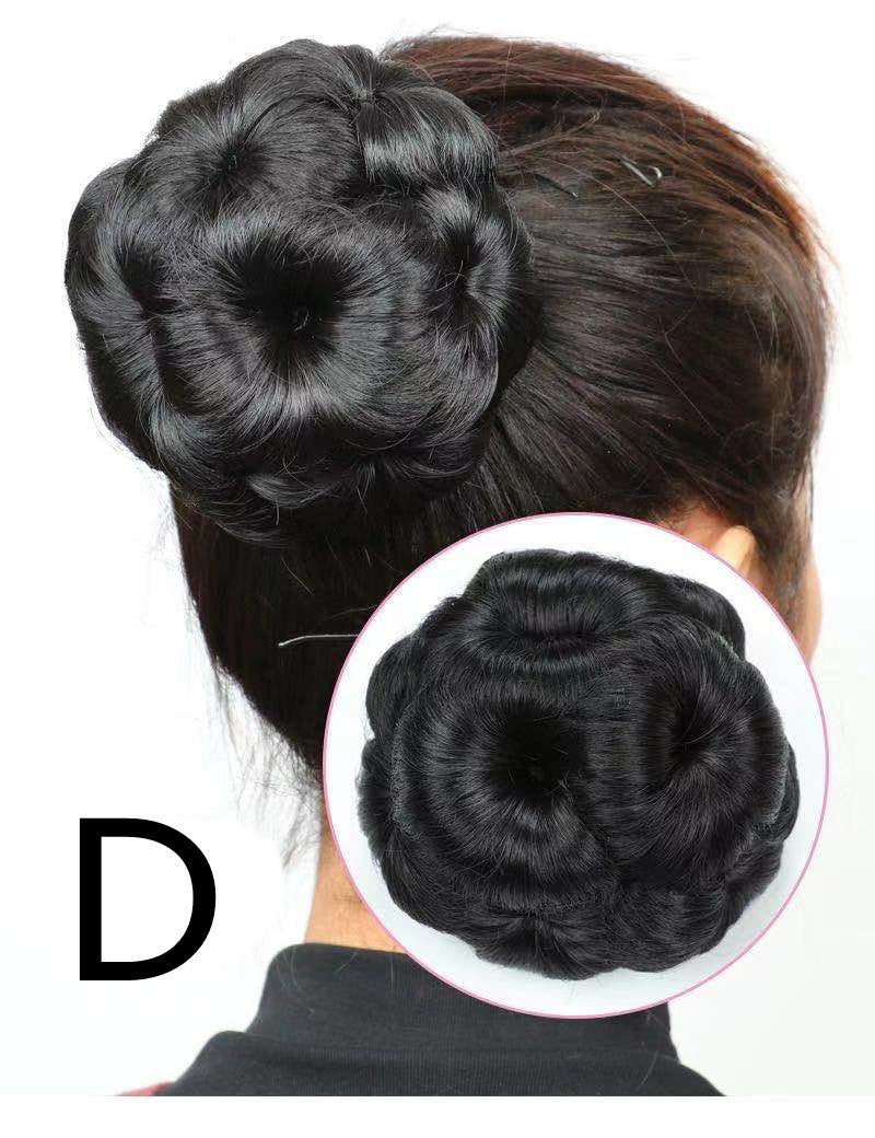 High Temperature Silk Wig Hair Ring, Hair Bun, Nine Flower Ball Head Bridal Costume Plate