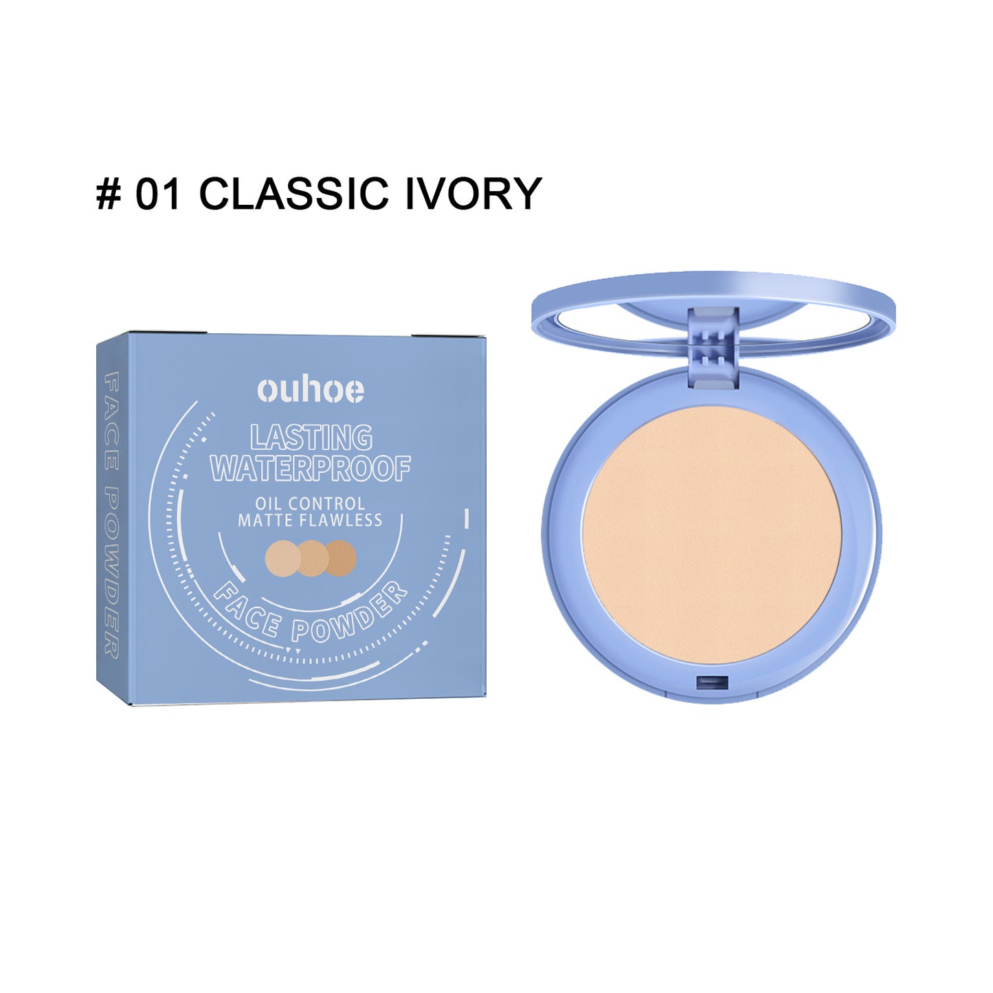 OUHOE Long-lasting Finishing Compact - Flawless, Long-wearing, Non-transferable, Easy To Touch-up, Natural, Lightweight, And Breathable Setting Powder